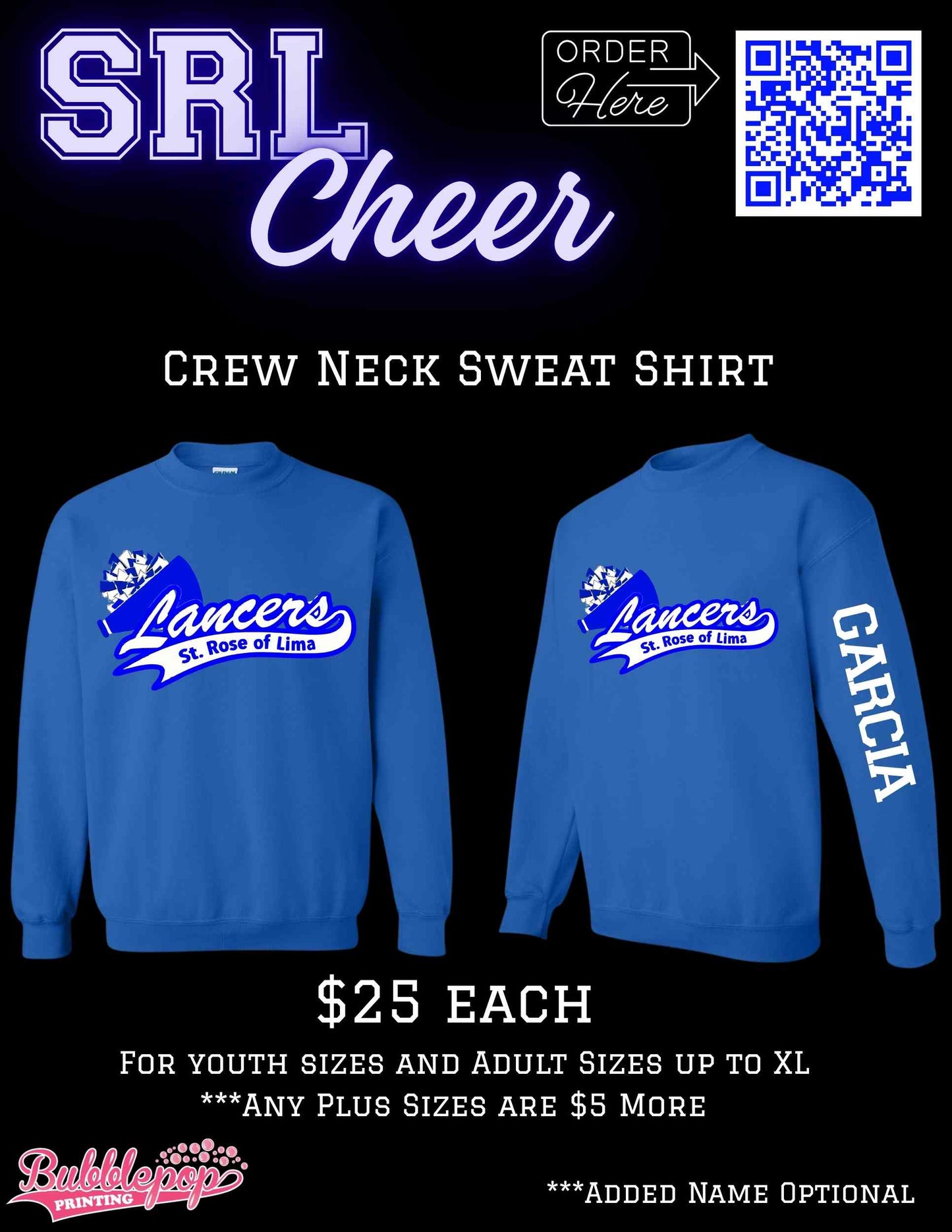 SRL Lancers Cheer Crew Neck Sweat Shirt
