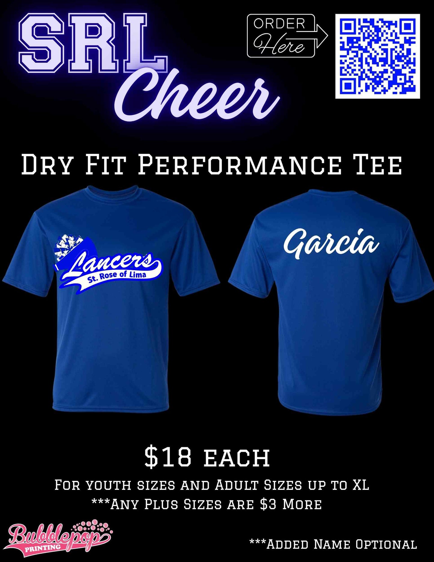 SRL Lancers Cheer Dry Fit Performance Tee