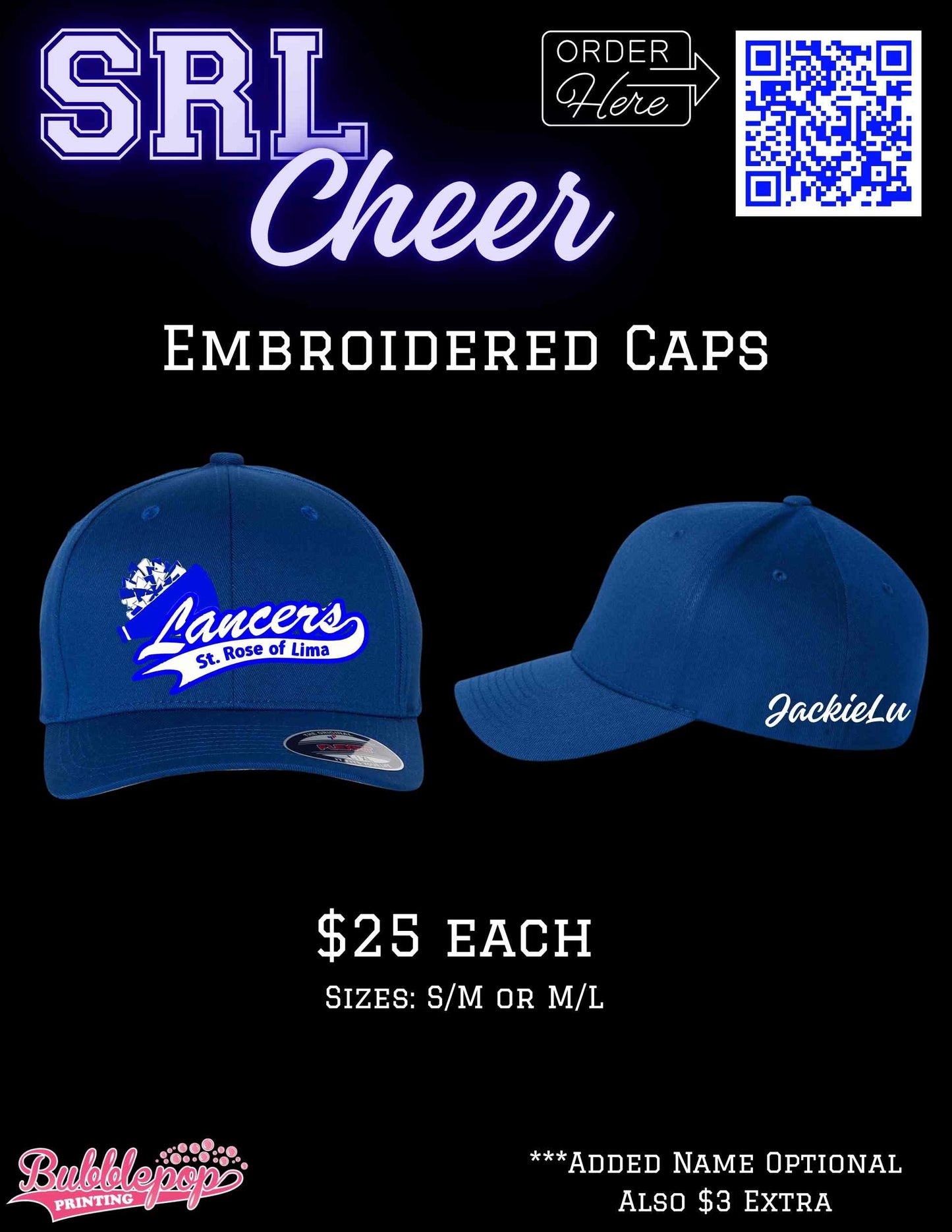 SRL Lancers Cheer Embroidered Caps