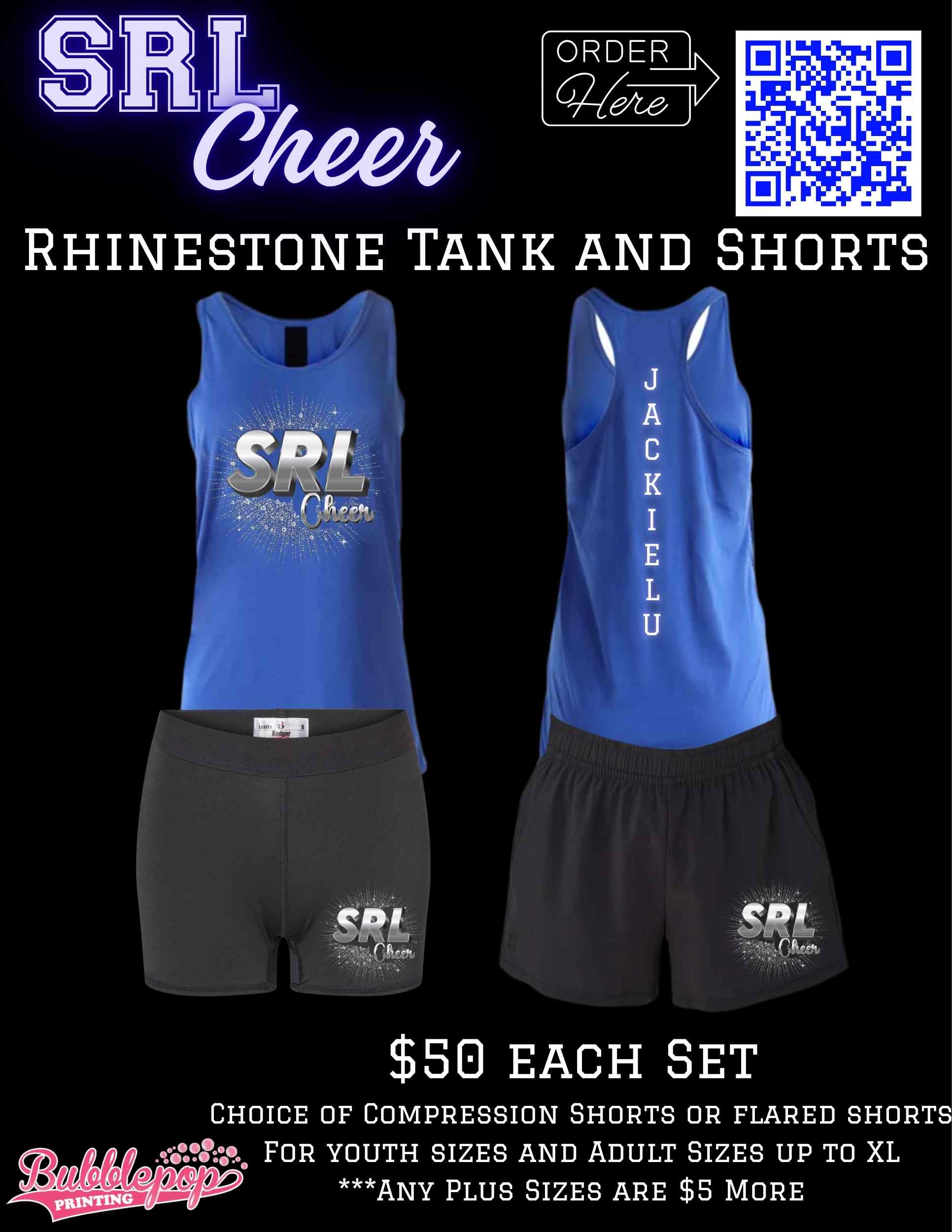 SRL Lancers Cheer Rhinestone Tank and Shorts – Bubblepop DTF