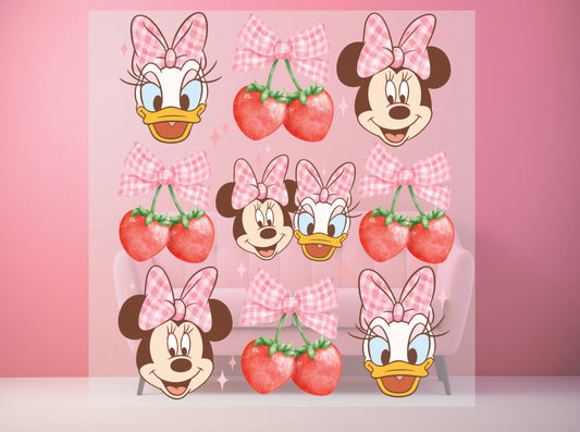 Strawberry Bows Minnie and Daisy