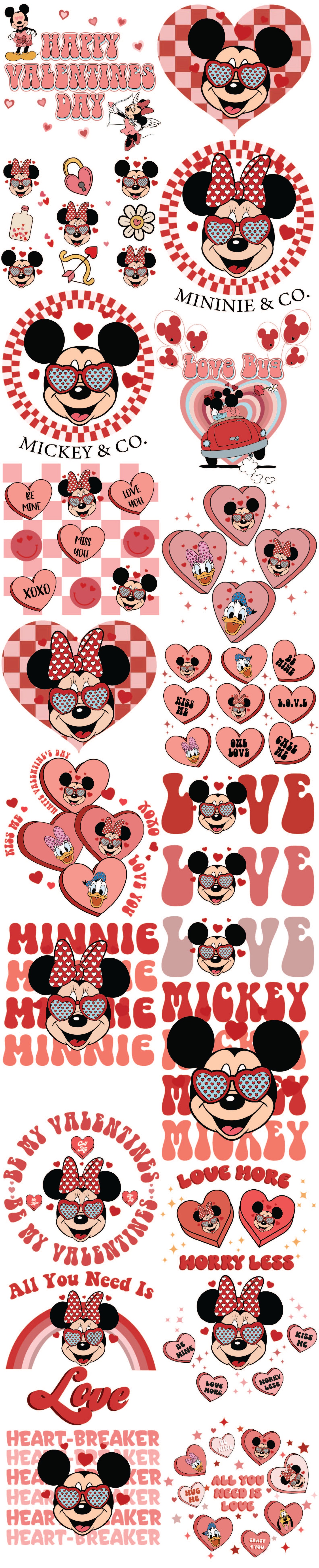 Premade Valentines day gang sheet 22" x 108"